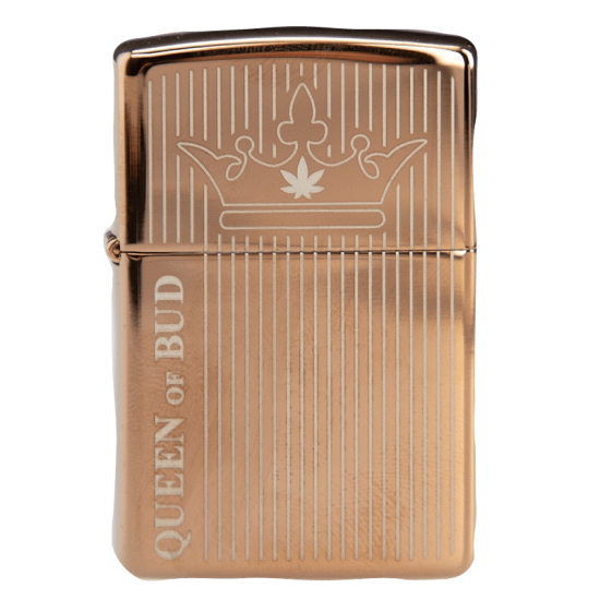 Queen of Bud Rose Quartz Vertical Flame Zippo